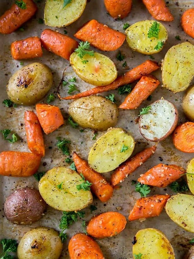 Oven Roasted Potatoes and Carrots