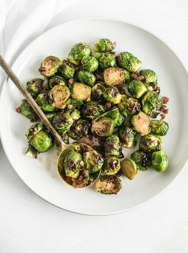 Crispy Bourbon Brown Sugar Roasted Brussels Sprouts