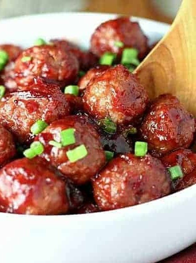 Quick Cranberry Glazed Meatballs