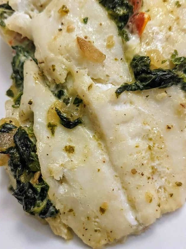 Creamy Spinach Stuffed Flounder