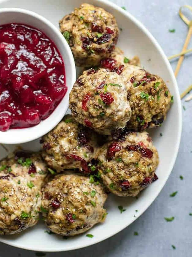 Turkey and Stuffing Meatballs