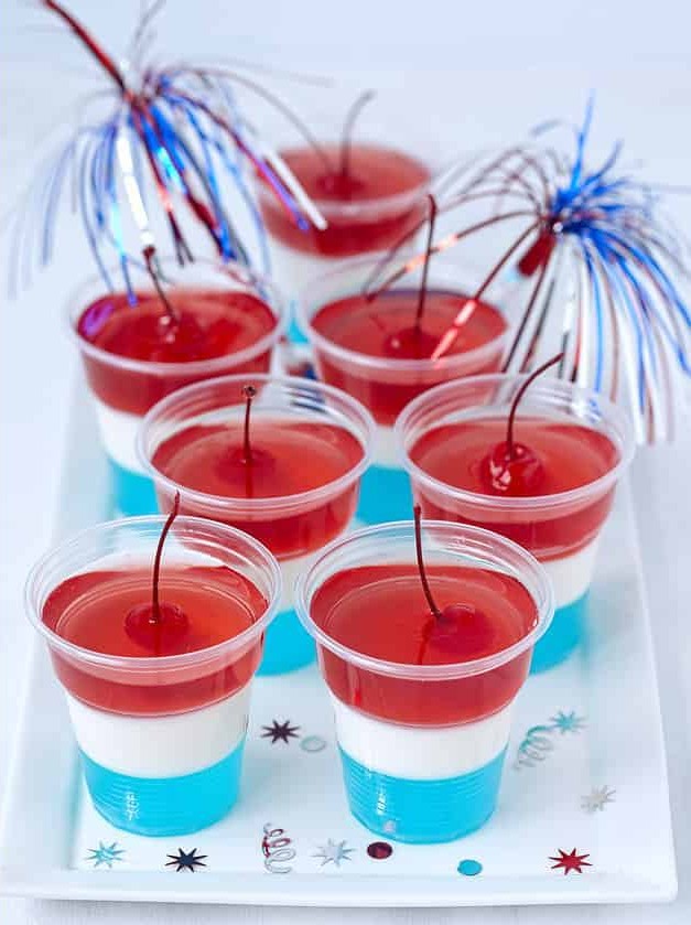 Red, White and Blue Jello Shots