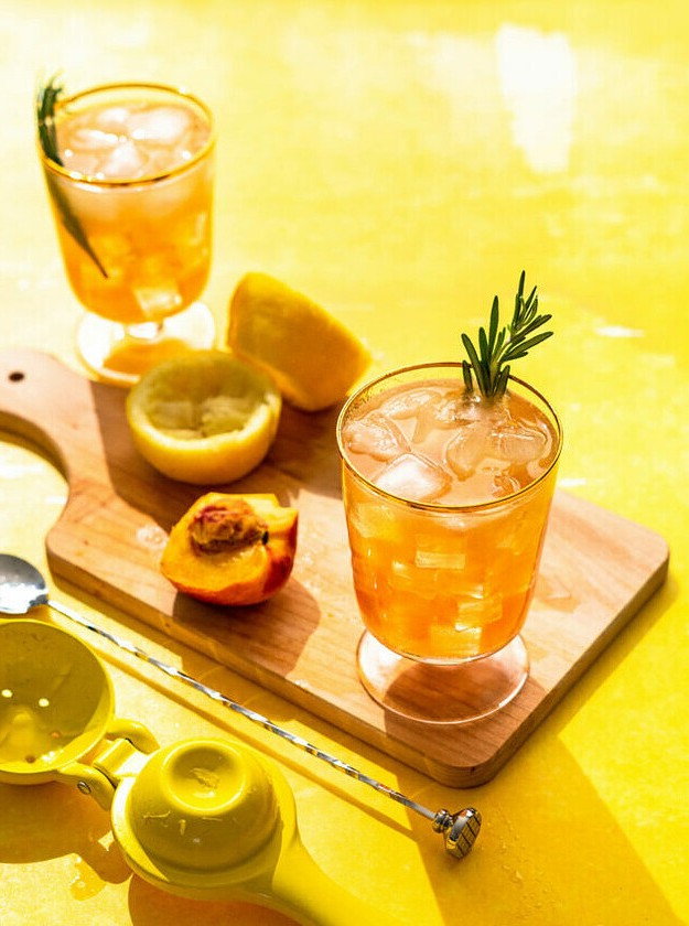 Rosemary Nectarine Whiskey Sour