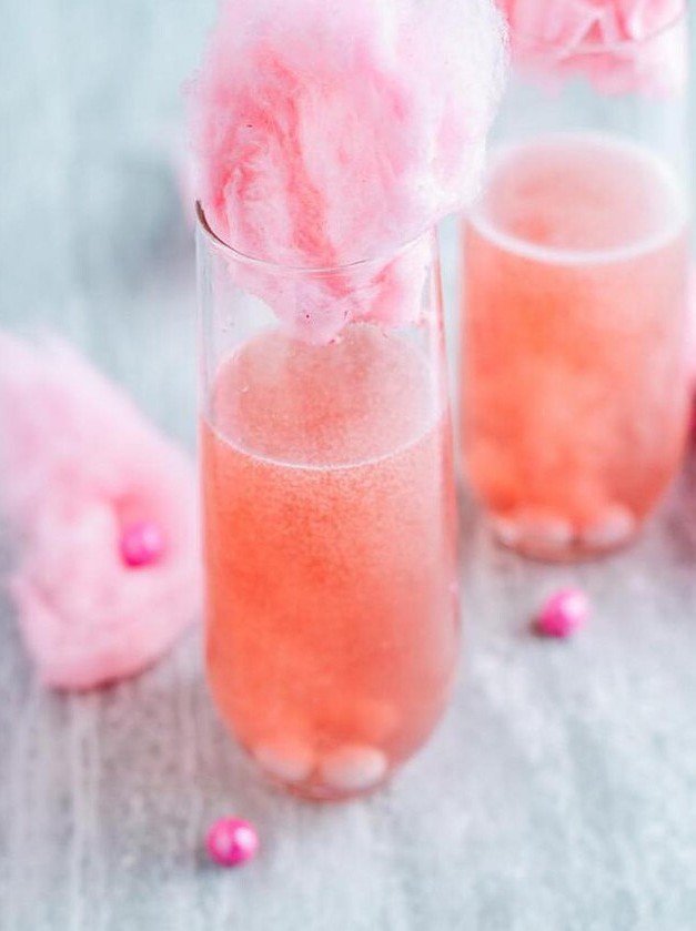 Cotton Candy Champagne Cocktail