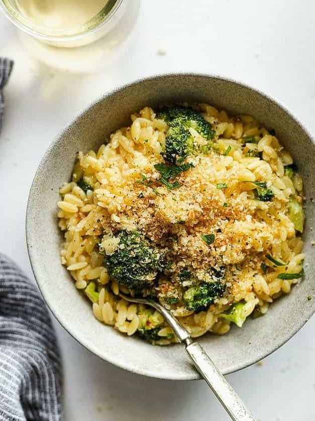 One-Pot Parmesan Orzo with Broccoli