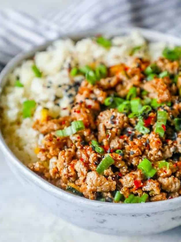 Keto Teriyaki Turkey Rice Bowl