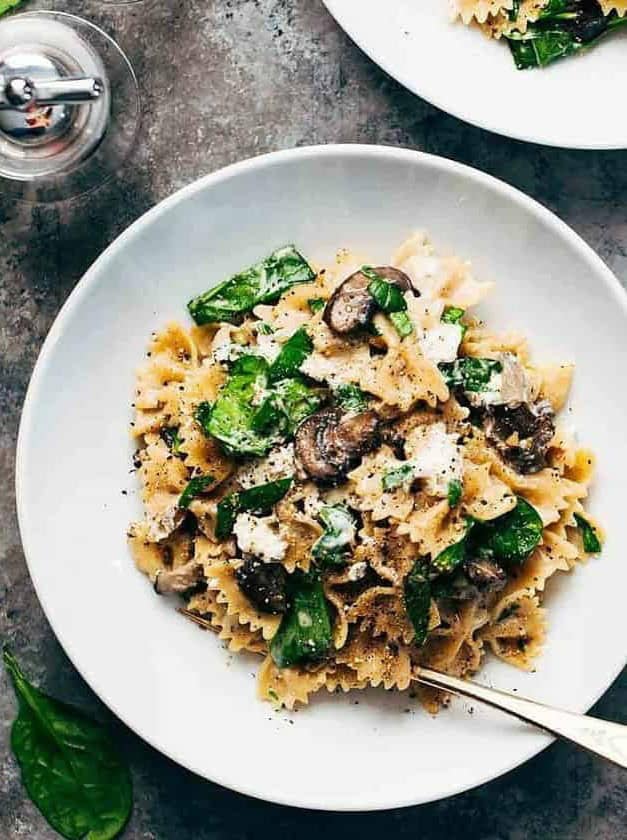 Date Night Mushroom Pasta with Goat Cheese