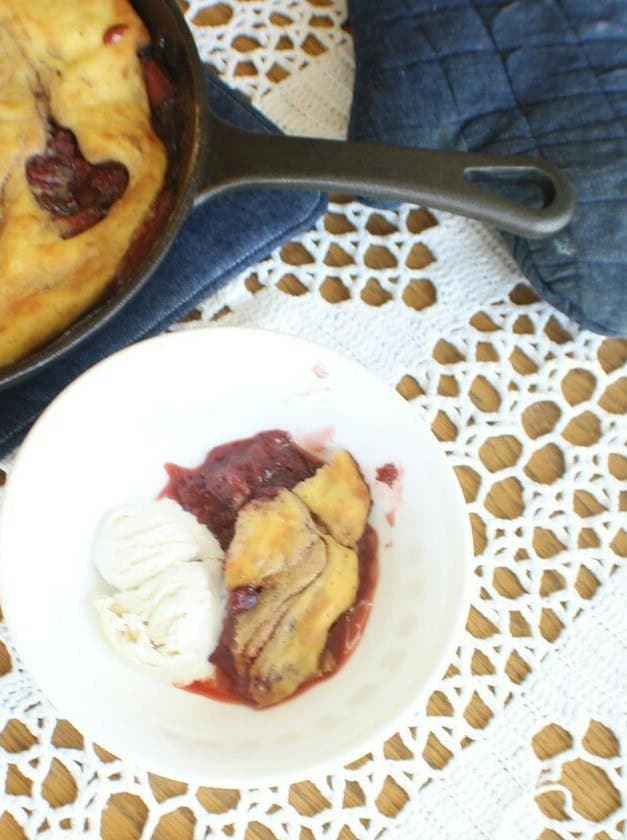 Strawberry Rhubarb Sourdough Skillet