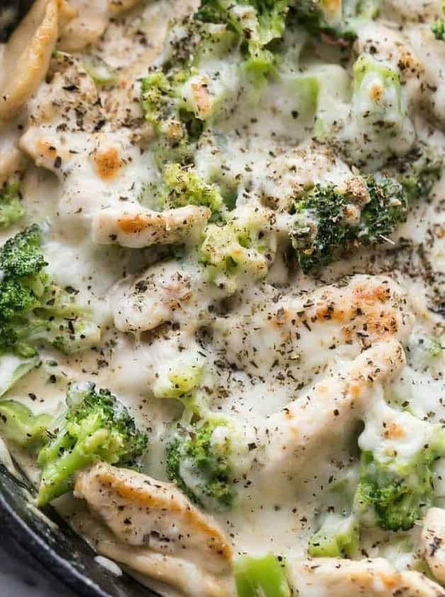 Keto Chicken Alfredo with Broccoli Bake