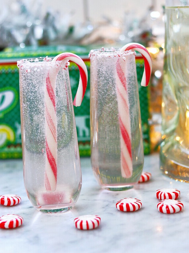 Candy Cane Spritzer Cocktail