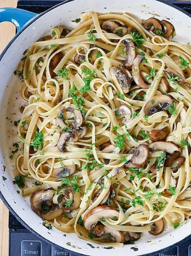 Pasta with Baby Bella Mushrooms and Herbs