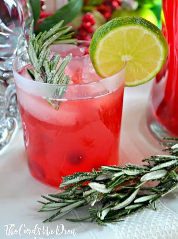 Cranberry Lime Vodka Christmas Spritzer