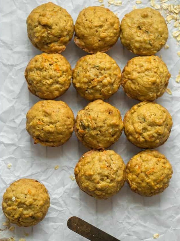 Apple Carrot Oatmeal Muffins