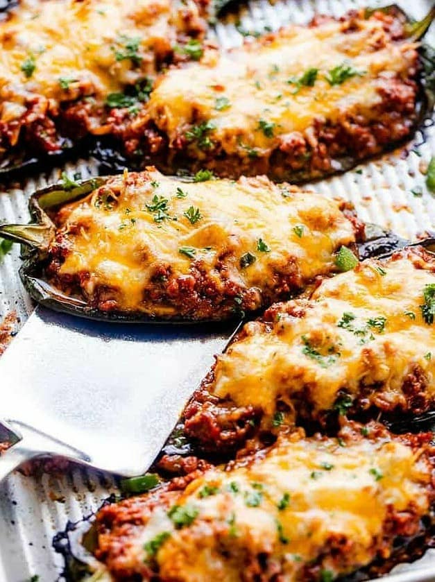 Chili Stuffed Poblano Peppers