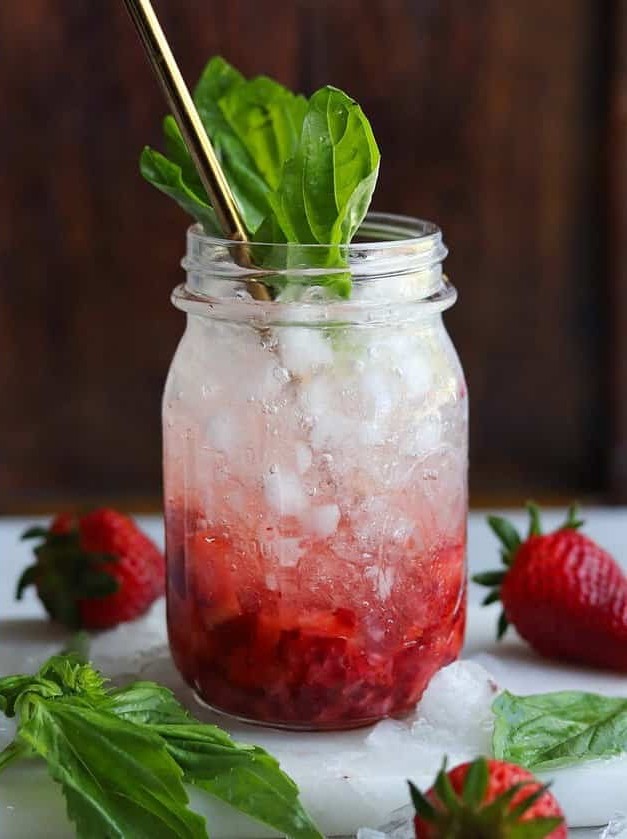 Strawberry Basil Mocktail