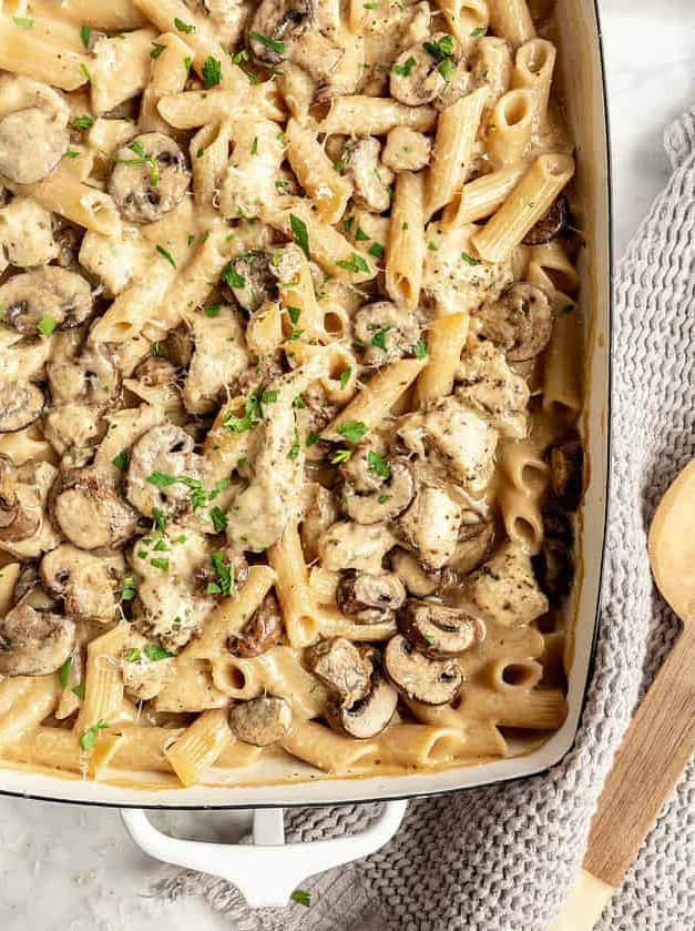 No-Boil Chicken Alfredo Bake