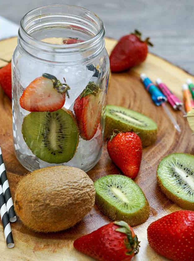 Sparkling Strawberry Kiwi Vodka Cocktail