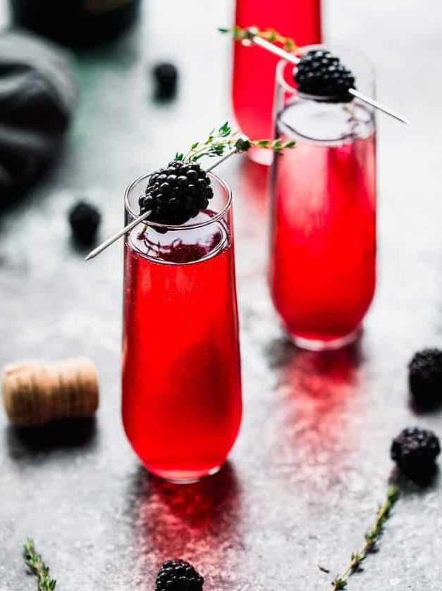 Blackberry Champagne Cocktail