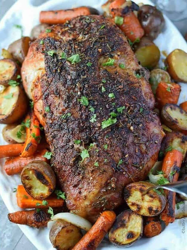 Garlic Rosemary Roasted Pork Shoulder