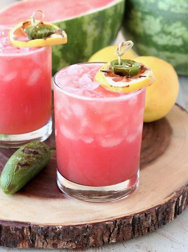 Grilled Jalapeno Watermelon Margaritas