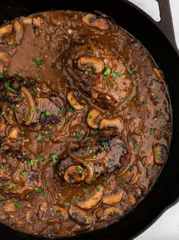 Hamburger Steak with Onion Mushroom Gravy