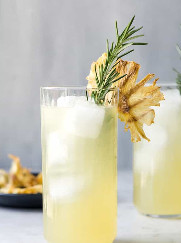 Pineapple Rum Fizz With Rosemary