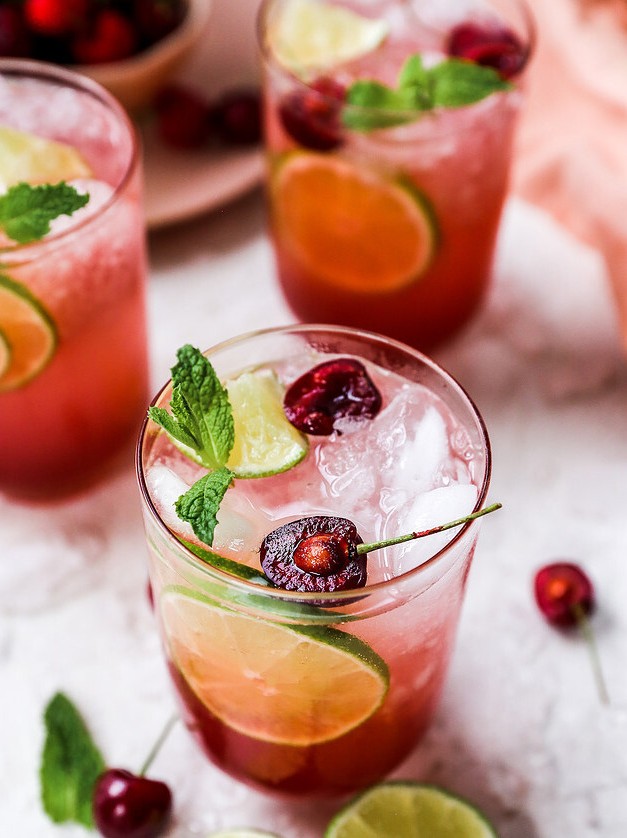 Fresh Cherry Mojitos