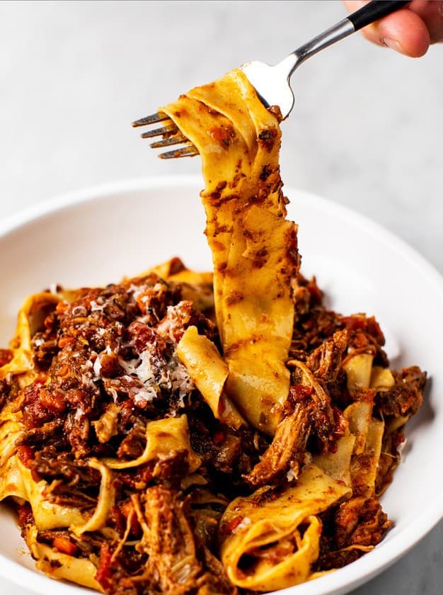 Homemade Pappardelle Pasta with Meat Ragu