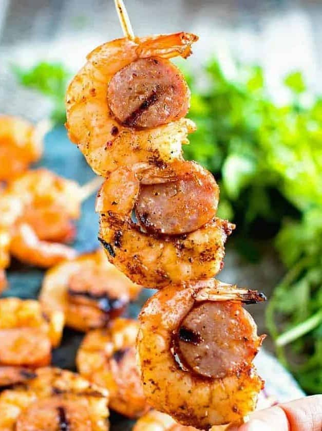 Sausage and Shrimp Kabobs