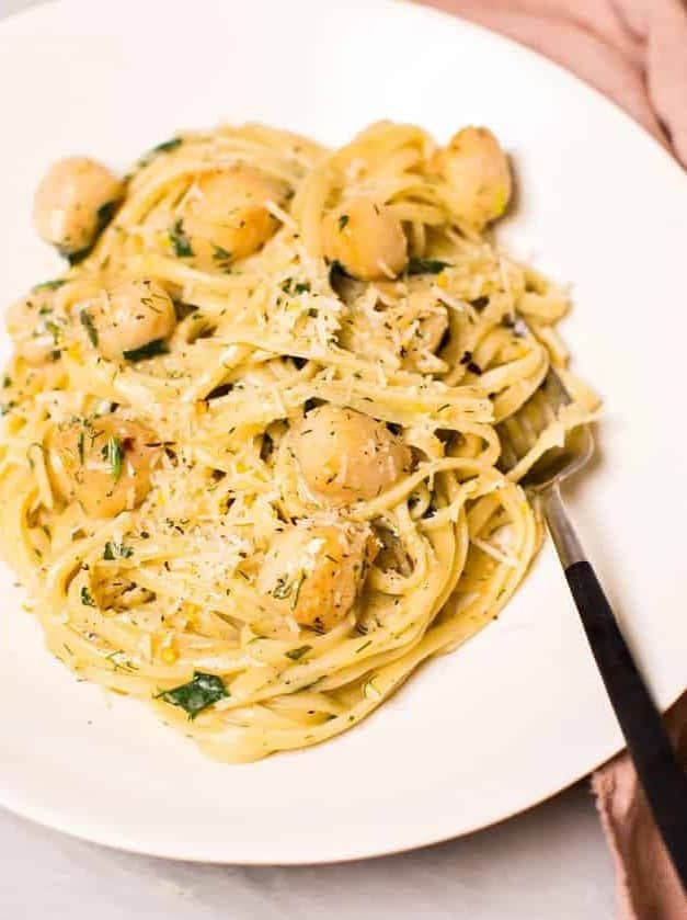 Creamy Lemon-Dill Pasta with Bay Scallops