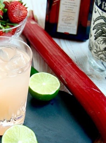 Spicy Strawberry Rhubarb Margaritas