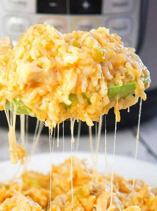 Instant Pot Cheesy Buffalo Chicken and Rice