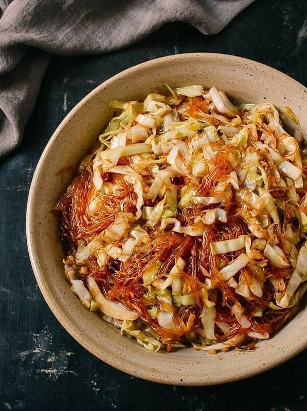 Stir Fried Cabbage with Glass Noodles