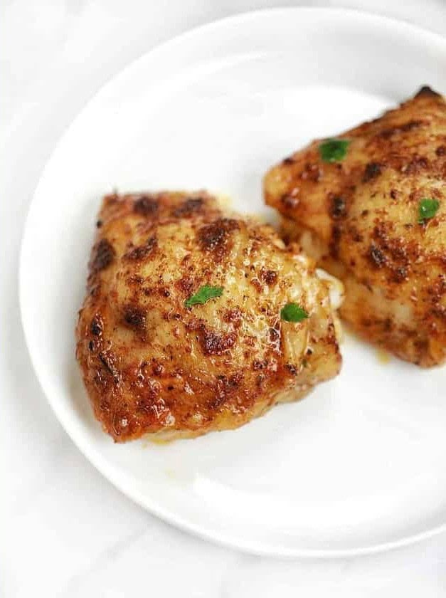 Oven Baked Bone in Chicken Thighs