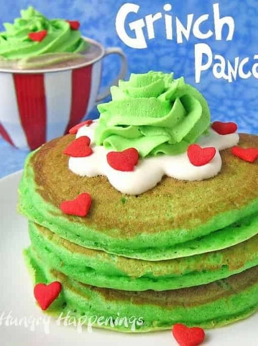 Copycat IHOP Grinch Pancakes