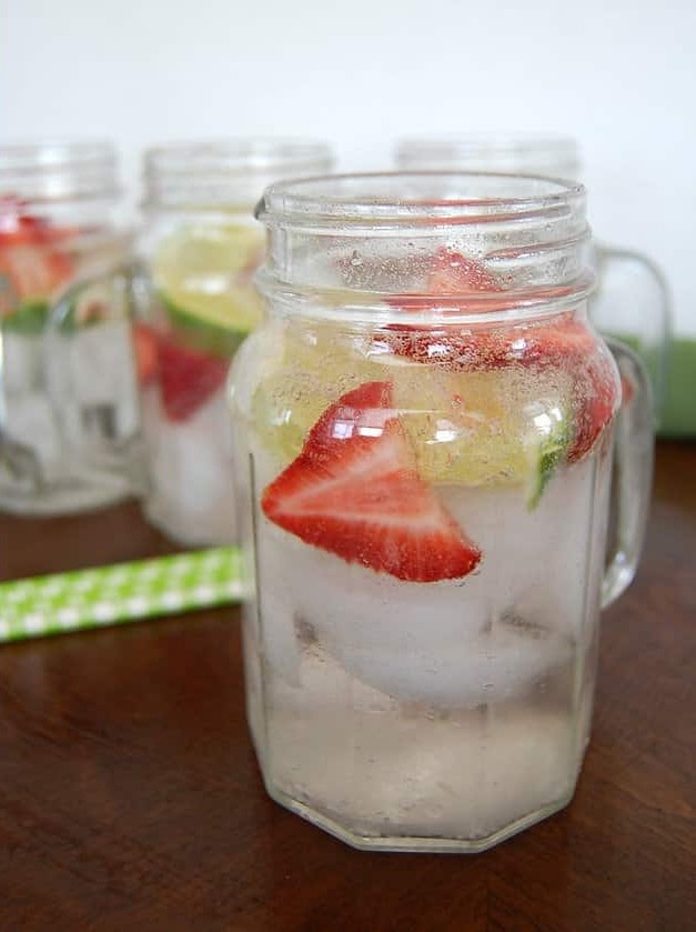 Strawberry Lime Boozy Cooler