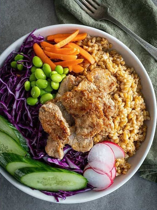 Healthy Pork Tenderloin Buddha Bowl