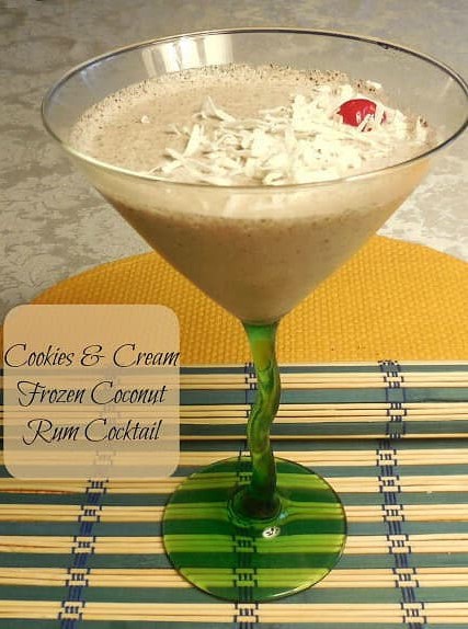 Cookies and Cream Frozen Coconut Rum Cocktail