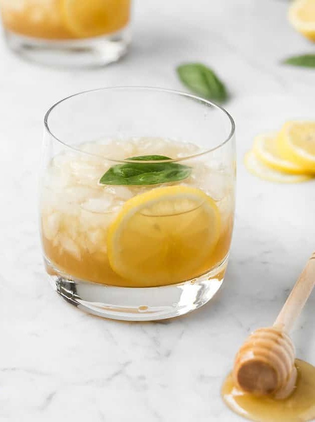 Honey Basil Whiskey Sour