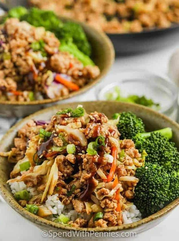 Sesame Ground Turkey Bowls