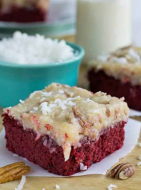 German Chocolate-Red Velvet Cake