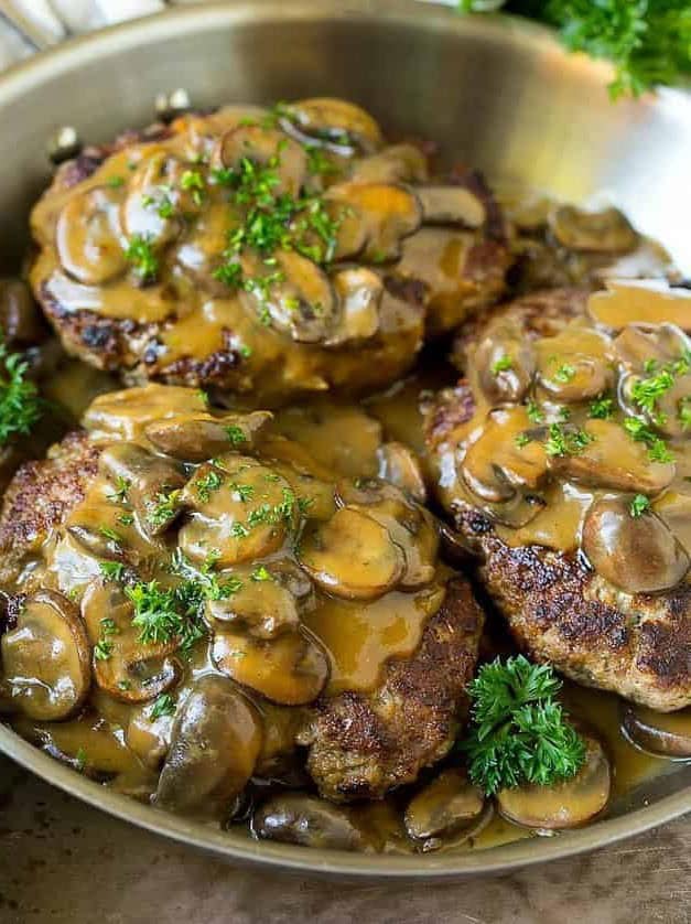 Hamburger Steak with Mushroom Gravy