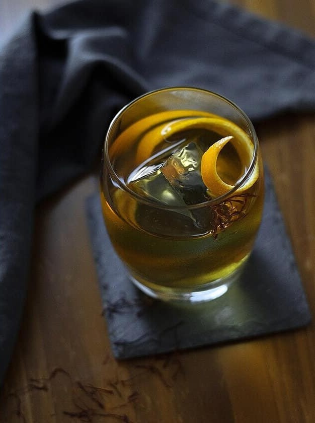 Saffron Honey Rum Old Fashioned