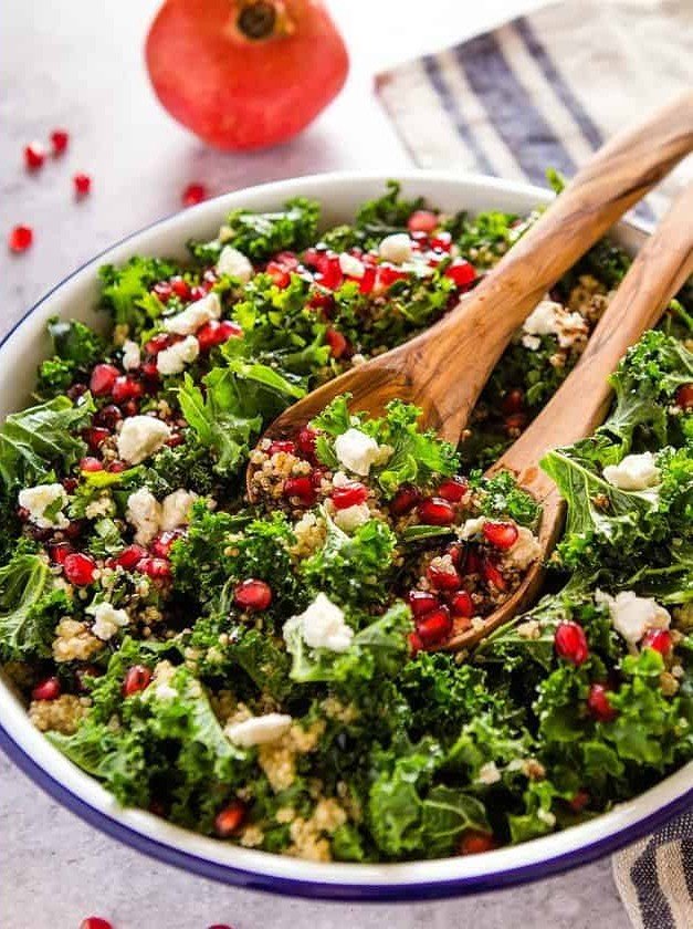 Pomegranate Salad with Kale and Quinoa