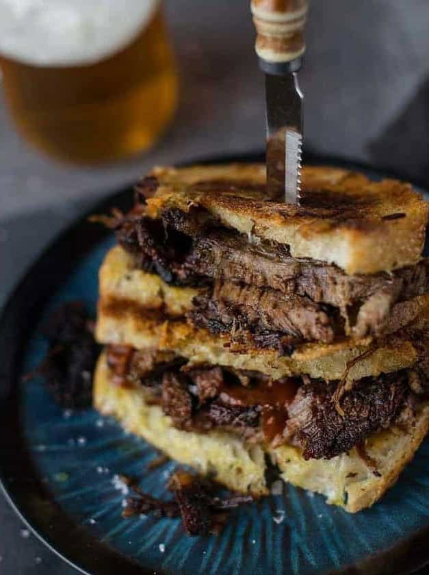 Smoked Beef Brisket Grilled Cheese Sandwiches