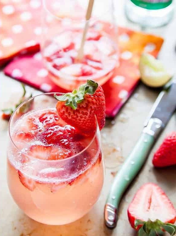 Strawberry Rose Gin Fizz