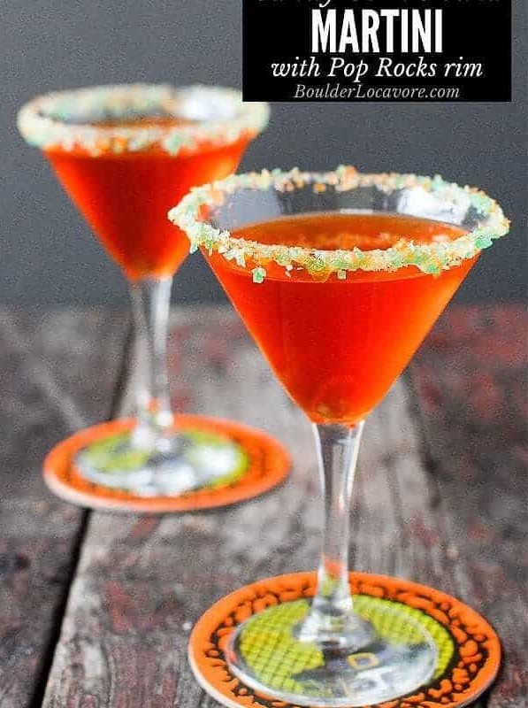 Candy Corn Martini With Pop Rocks Rim