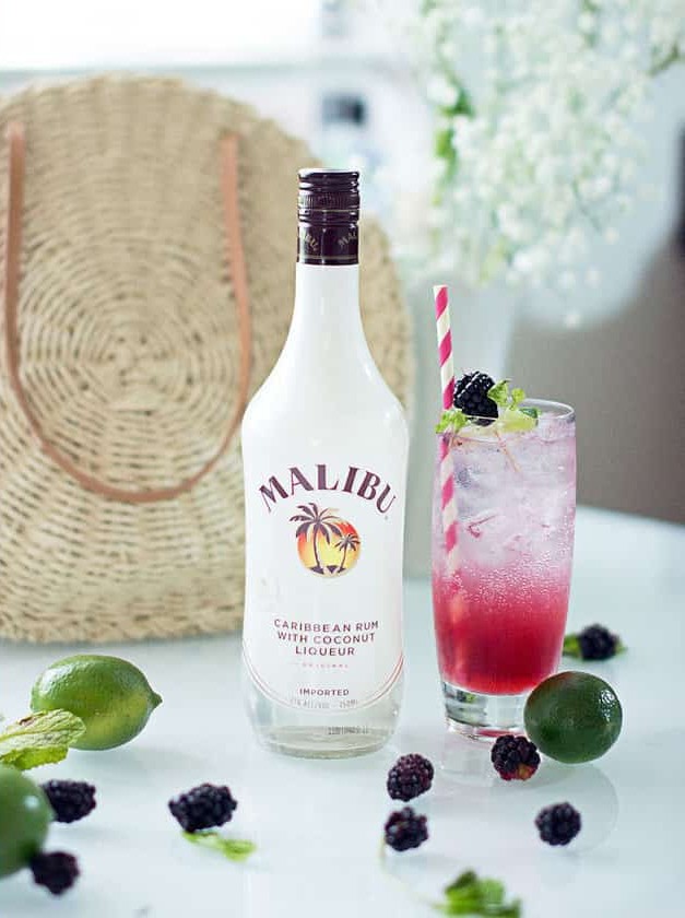 Skinny Malibu Blackberry Coconut Mojito