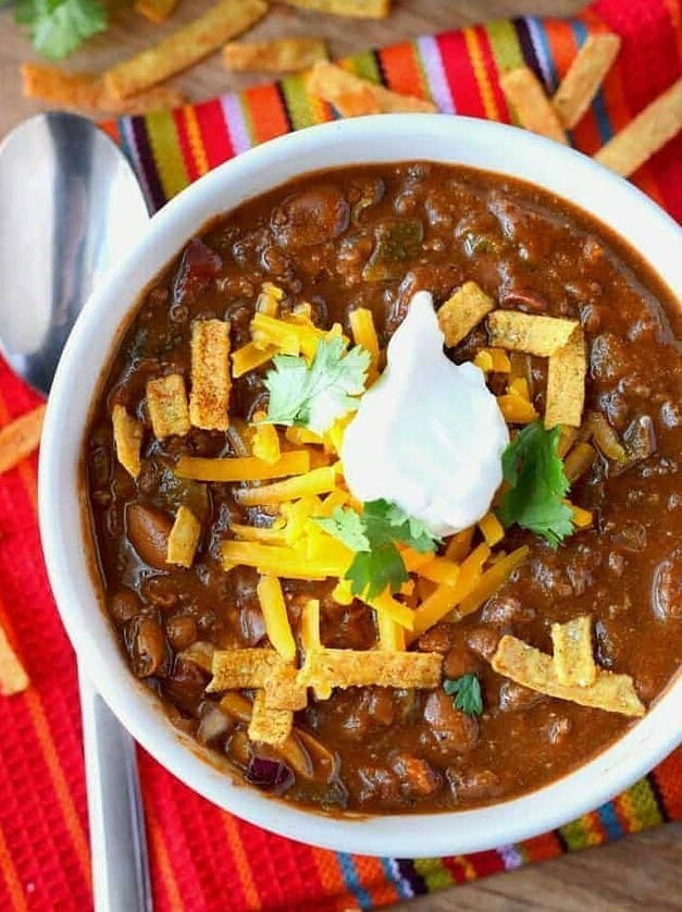 Roasted Poblano Pepper Beef Chili