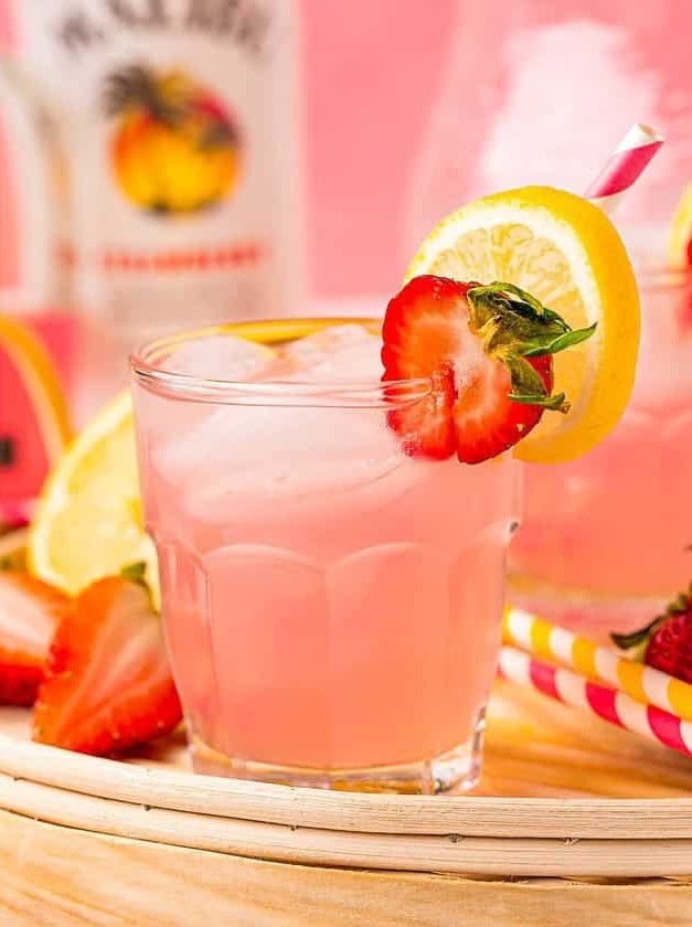 Strawberry Pink Lemonade Vodka Cocktail